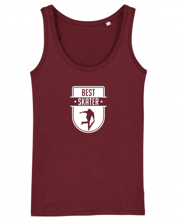 Cool Skateboarding Gift - Best Skater Badge Burgundy