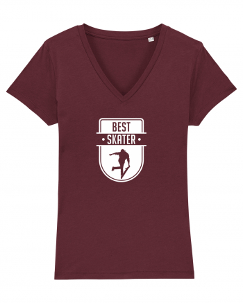 Cool Skateboarding Gift - Best Skater Badge Burgundy