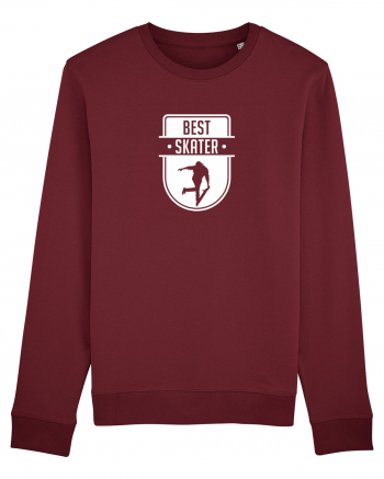 Cool Skateboarding Gift - Best Skater Badge Burgundy