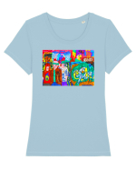 E despre muzica Tricou mânecă scurtă guler larg fitted Damă Expresser