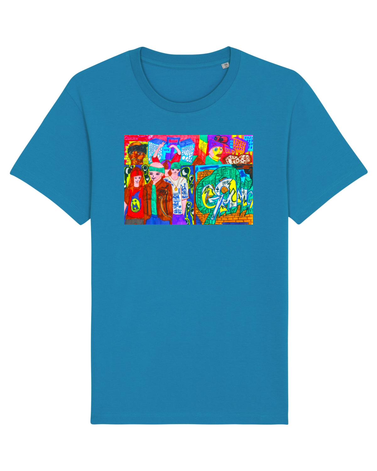 Tricou mânecă scurtă Unisex Rocker Azur