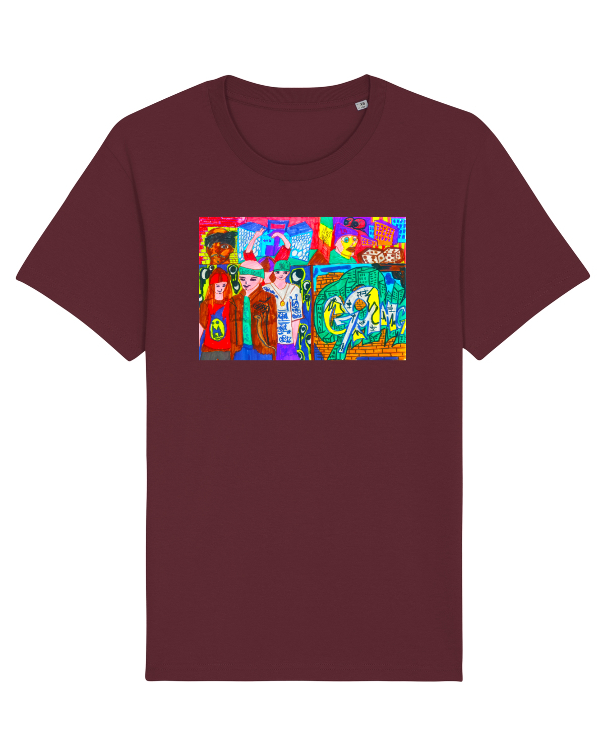 Tricou mânecă scurtă Unisex Rocker Burgundy