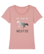 Horse Best Friend Design Tricou mânecă scurtă guler larg fitted Damă Expresser