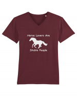 Horse Lovers Grey Design Tricou mânecă scurtă guler V Bărbat Presenter