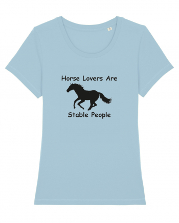 Horse Lover Black Design Sky Blue