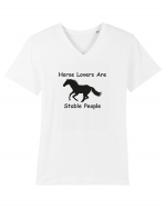 Horse Lover Black Design Tricou mânecă scurtă guler V Bărbat Presenter