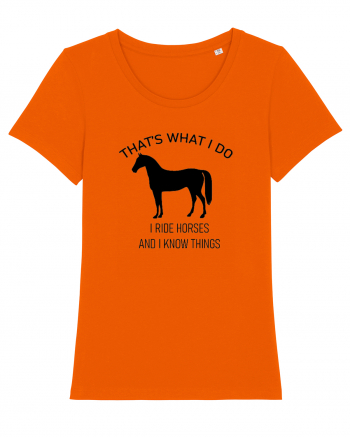 I Ride Horses Design Bright Orange