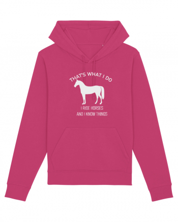 I Ride Horses Grey Design Raspberry