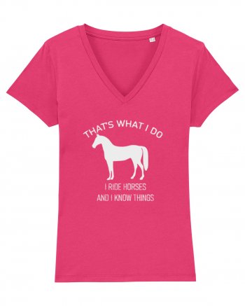 I Ride Horses Grey Design Raspberry