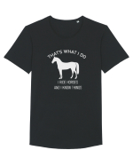 I Ride Horses Grey Design Tricou mânecă scurtă guler larg Bărbat Skater