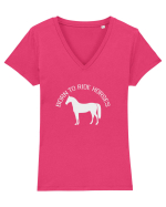 Born to Ride Grey Design Tricou mânecă scurtă guler V Damă Evoker