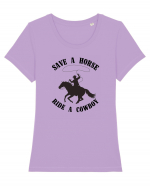Save a horse Design Tricou mânecă scurtă guler larg fitted Damă Expresser