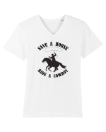 Save a horse Design Tricou mânecă scurtă guler V Bărbat Presenter