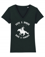 Save a horse Grey Design Tricou mânecă scurtă guler V Damă Evoker