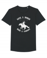 Save a horse Grey Design Tricou mânecă scurtă guler larg Bărbat Skater