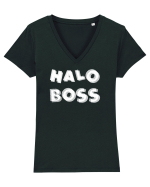 halo Tricou mânecă scurtă guler V Damă Evoker