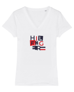 tomyF Tricou mânecă scurtă guler V Damă Evoker