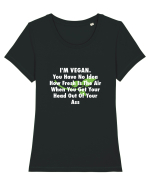 VEGAN Tricou mânecă scurtă guler larg fitted Damă Expresser