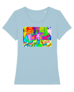 Credinte si valori Tricou mânecă scurtă guler larg fitted Damă Expresser
