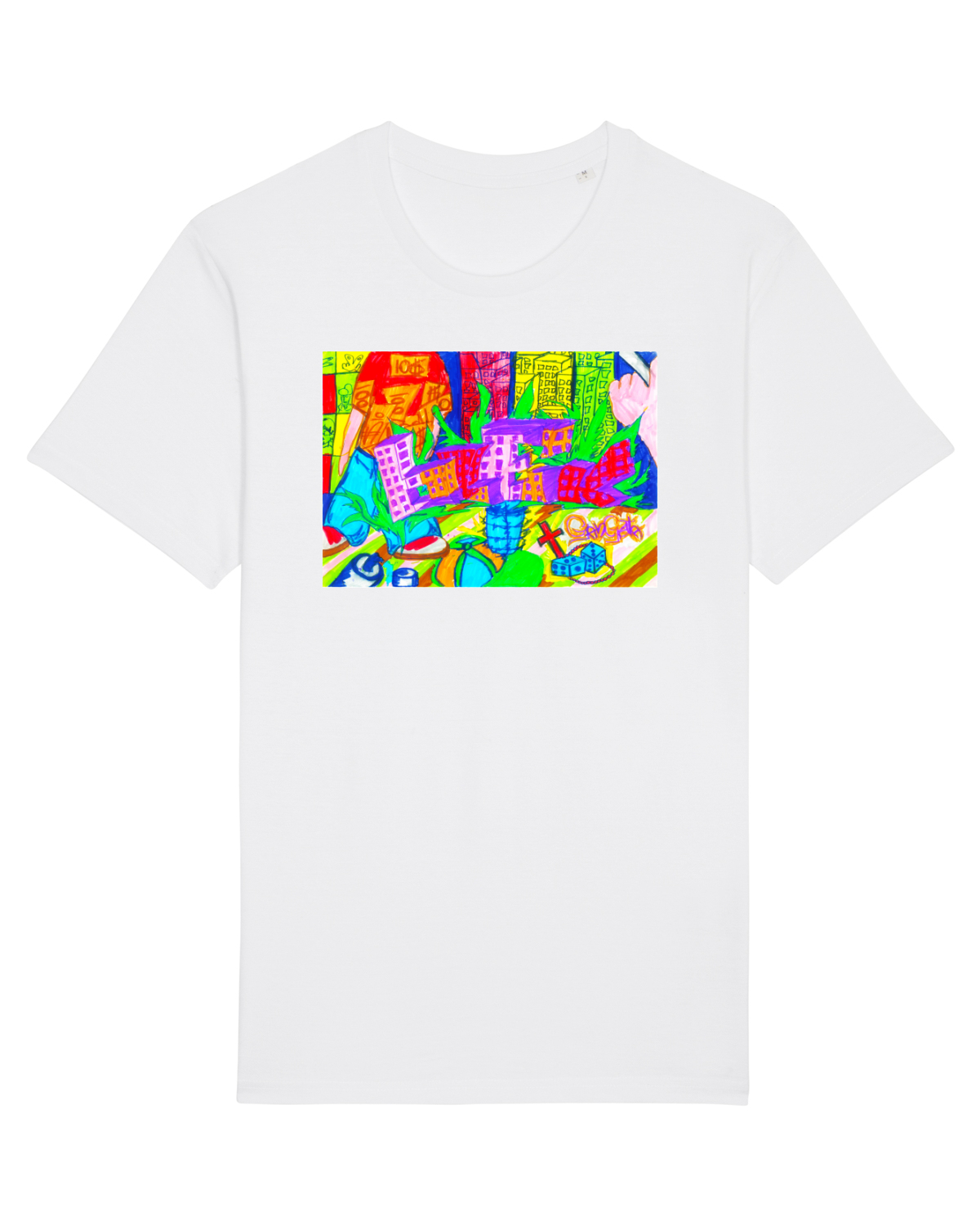 Tricou mânecă scurtă Unisex Rocker White
