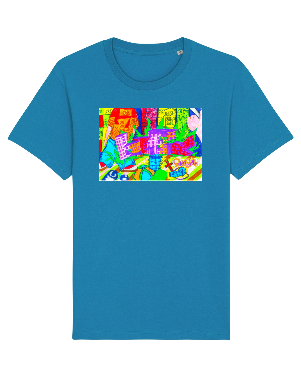 Tricou mânecă scurtă Unisex Rocker Azur
