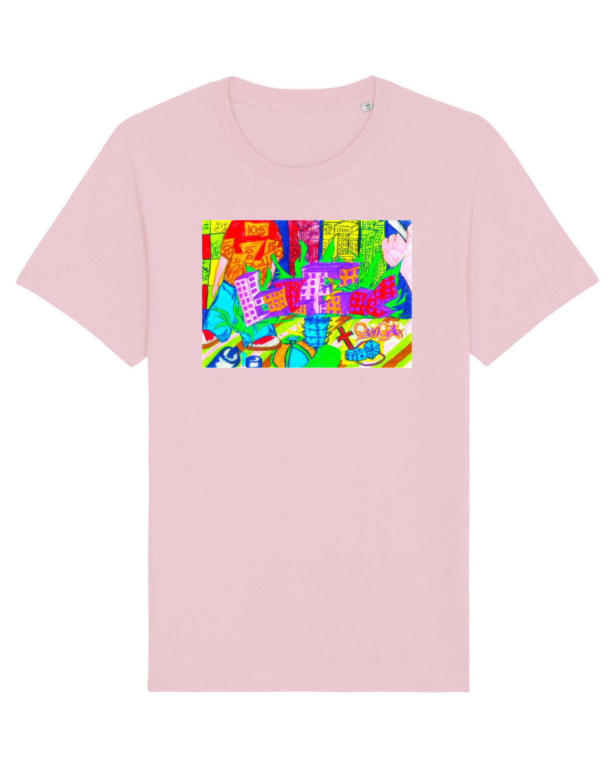 Tricou mânecă scurtă Unisex Rocker Cotton Pink
