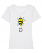 To Bee or Not To Bee Tricou mânecă scurtă guler larg fitted Damă Expresser