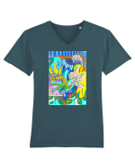 Liric Tricou mânecă scurtă guler V Bărbat Presenter