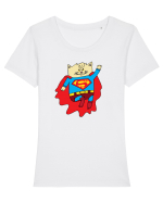 Super Cat Tricou mânecă scurtă guler larg fitted Damă Expresser
