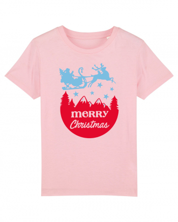 Merry Christmas Santa's Sleigh Cotton Pink