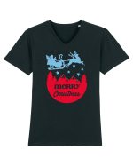 Merry Christmas Santa's Sleigh Tricou mânecă scurtă guler V Bărbat Presenter
