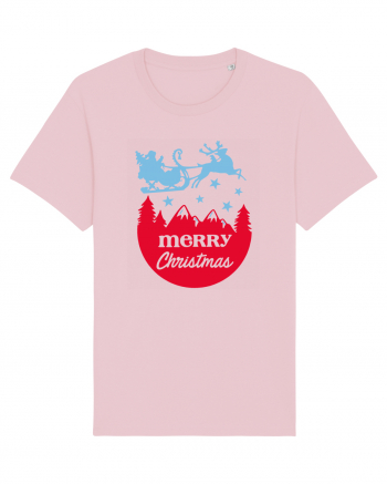 Merry Christmas Santa's Sleigh Cotton Pink