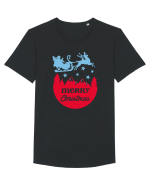 Merry Christmas Santa's Sleigh Tricou mânecă scurtă guler larg Bărbat Skater