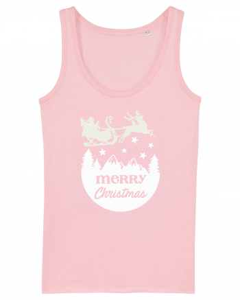 Merry Christmas Santa's Sleigh Cotton Pink