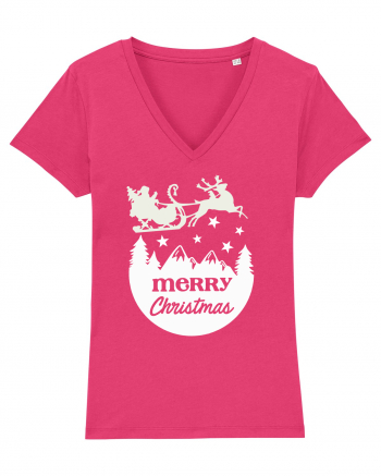 Merry Christmas Santa's Sleigh Raspberry