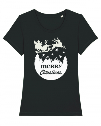 Merry Christmas Santa's Sleigh Black