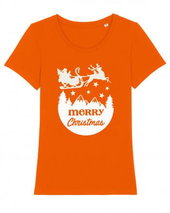 Merry Christmas Santa's Sleigh Bright Orange