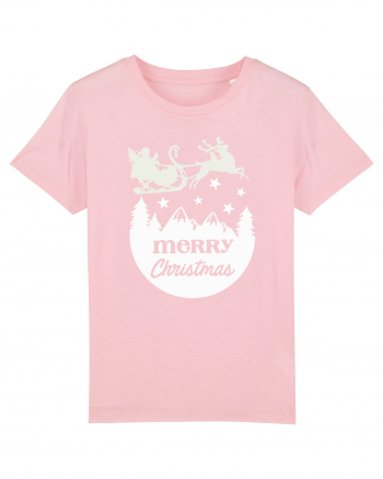 Merry Christmas Santa's Sleigh Cotton Pink