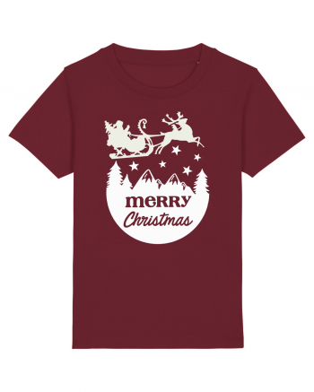 Merry Christmas Santa's Sleigh Burgundy