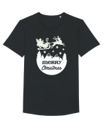 Merry Christmas Santa's Sleigh Tricou mânecă scurtă guler larg Bărbat Skater