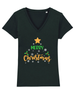 Merry Christmas Tricou mânecă scurtă guler V Damă Evoker