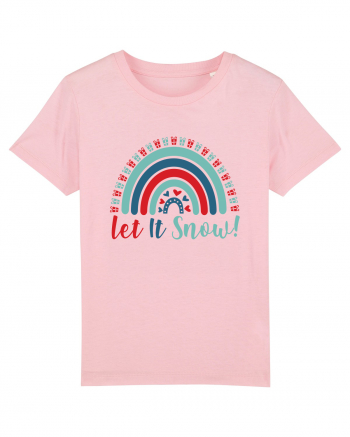 Let It Snow Xmas Rainbow Cotton Pink