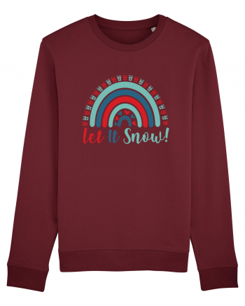 Let It Snow Xmas Rainbow Burgundy