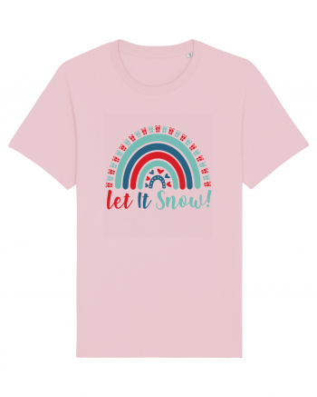 Let It Snow Xmas Rainbow Cotton Pink