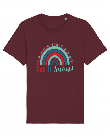 Let It Snow Xmas Rainbow Burgundy