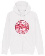 Merry Christmas Red Embroidery Hanorac cu fermoar Unisex Connector