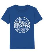 Merry Christmas White Embroidery Tricou mânecă scurtă  Copii Mini Creator