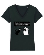 Pentru Iubitorii de Pisici  Tricou mânecă scurtă guler V Damă Evoker