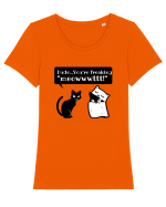 Pentru Iubitorii de Pisici  Tricou mânecă scurtă guler larg fitted Damă Expresser