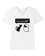 Pentru Iubitorii de Pisici  Tricou mânecă scurtă guler V Bărbat Presenter